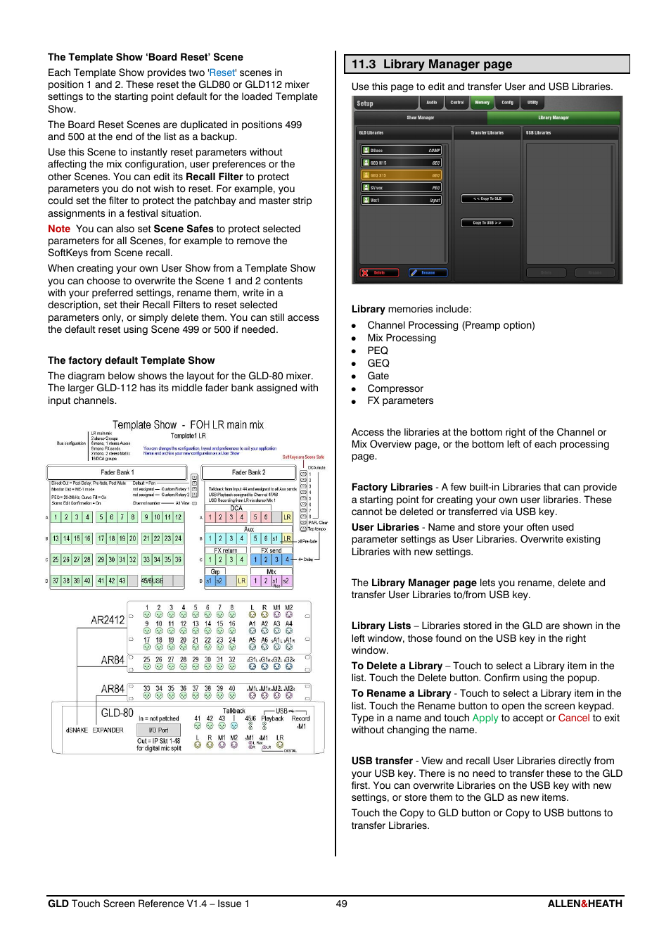 Library manager | Allen&Heath GLD-112 Reference Guide User Manual | Page 49 / 55