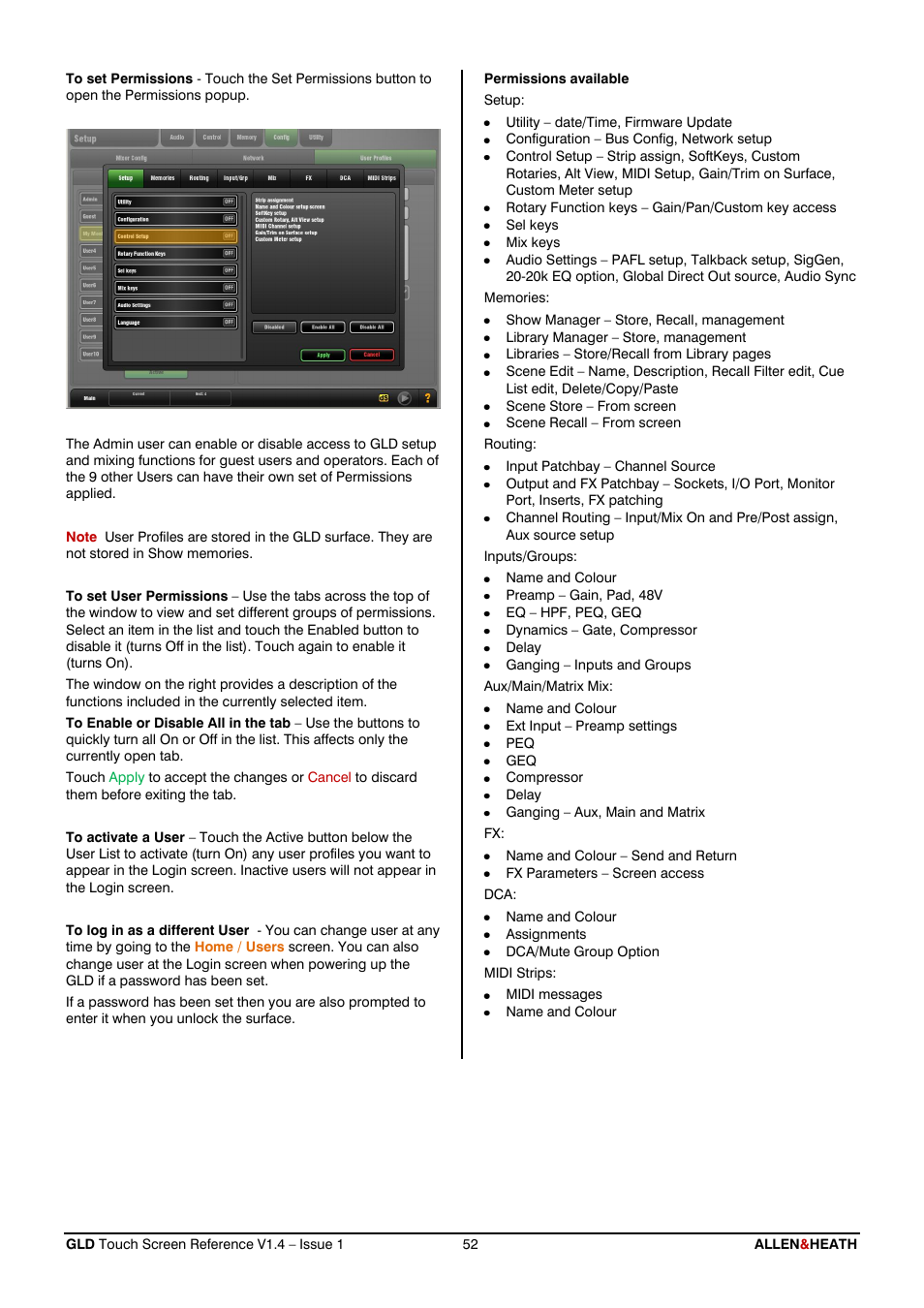 Allen&Heath GLD-112 Reference Guide User Manual | Page 52 / 55
