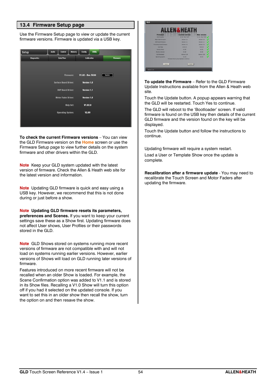 Firmware | Allen&Heath GLD-112 Reference Guide User Manual | Page 54 / 55