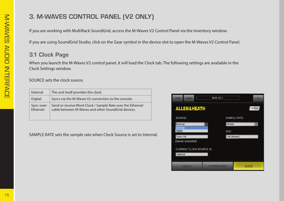 M-waves control panel (v2 only) | Allen&Heath WAVES User Guide User Manual | Page 15 / 19