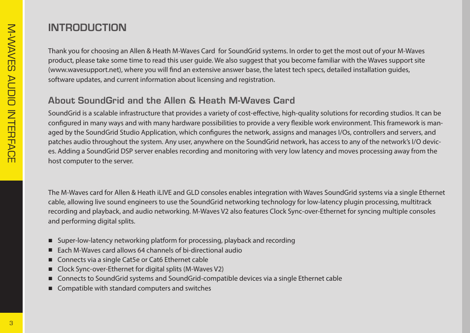 Introduction, Introduction 3 | Allen&Heath WAVES User Guide User Manual | Page 3 / 19