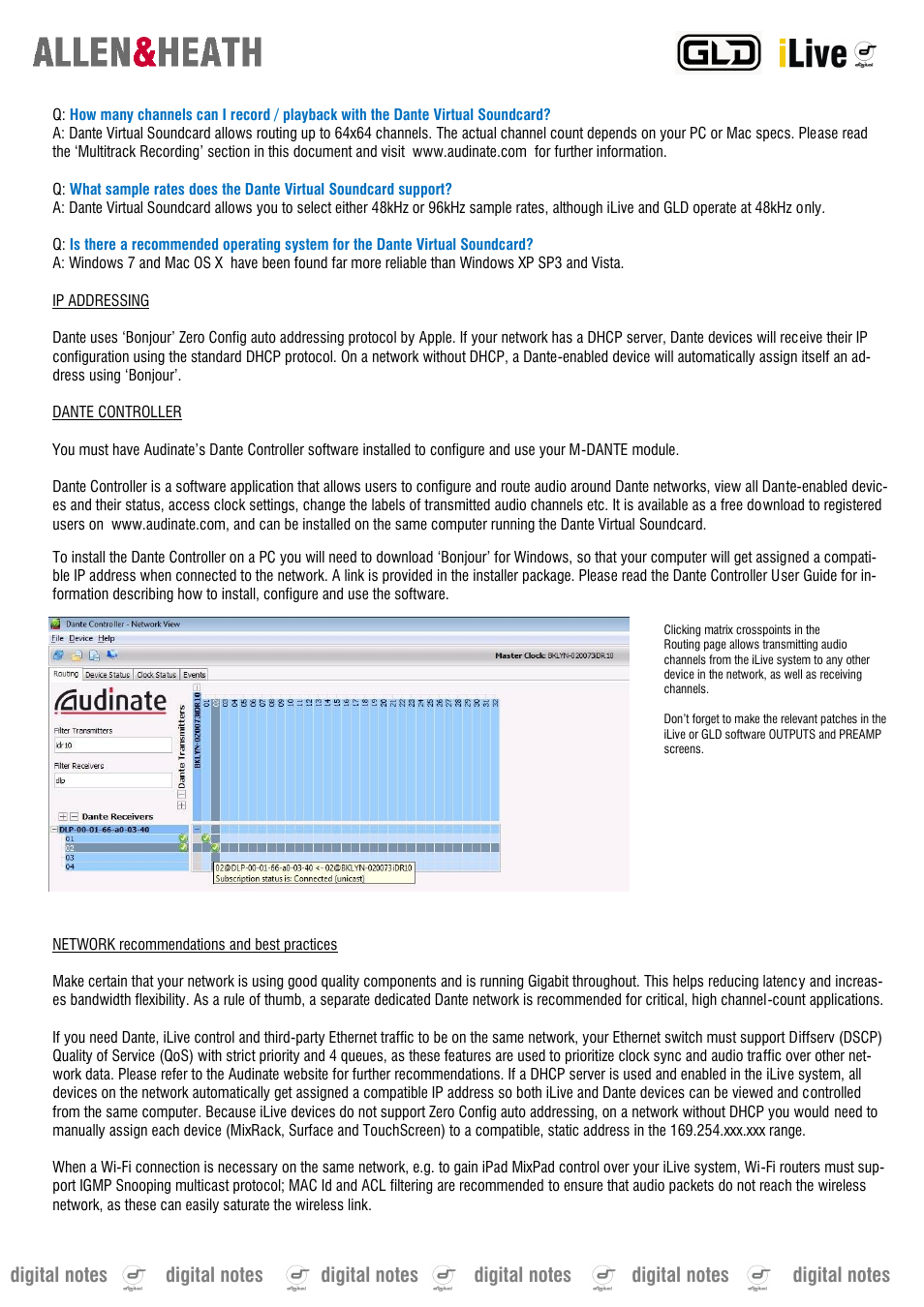 Allen&Heath M-DANTE User Manual | Page 3 / 4