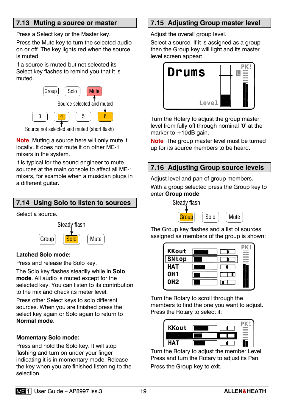 Drums | Allen&Heath ME-1 User Manual | Page 19 / 32