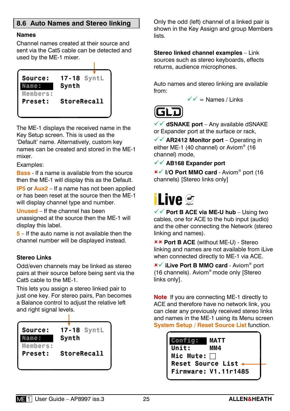 Allen&Heath ME-1 User Manual | Page 25 / 32