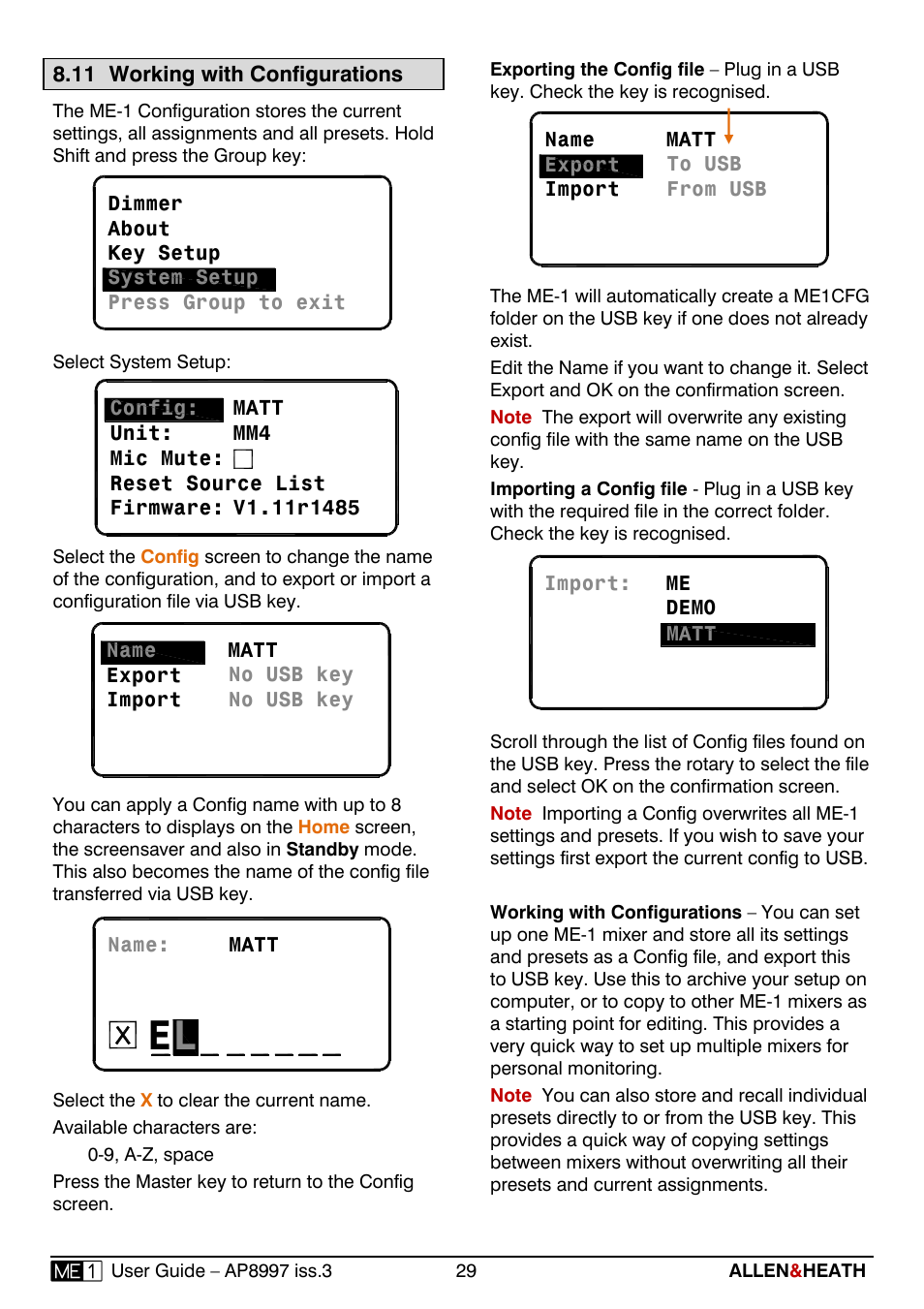 Allen&Heath ME-1 User Manual | Page 29 / 32