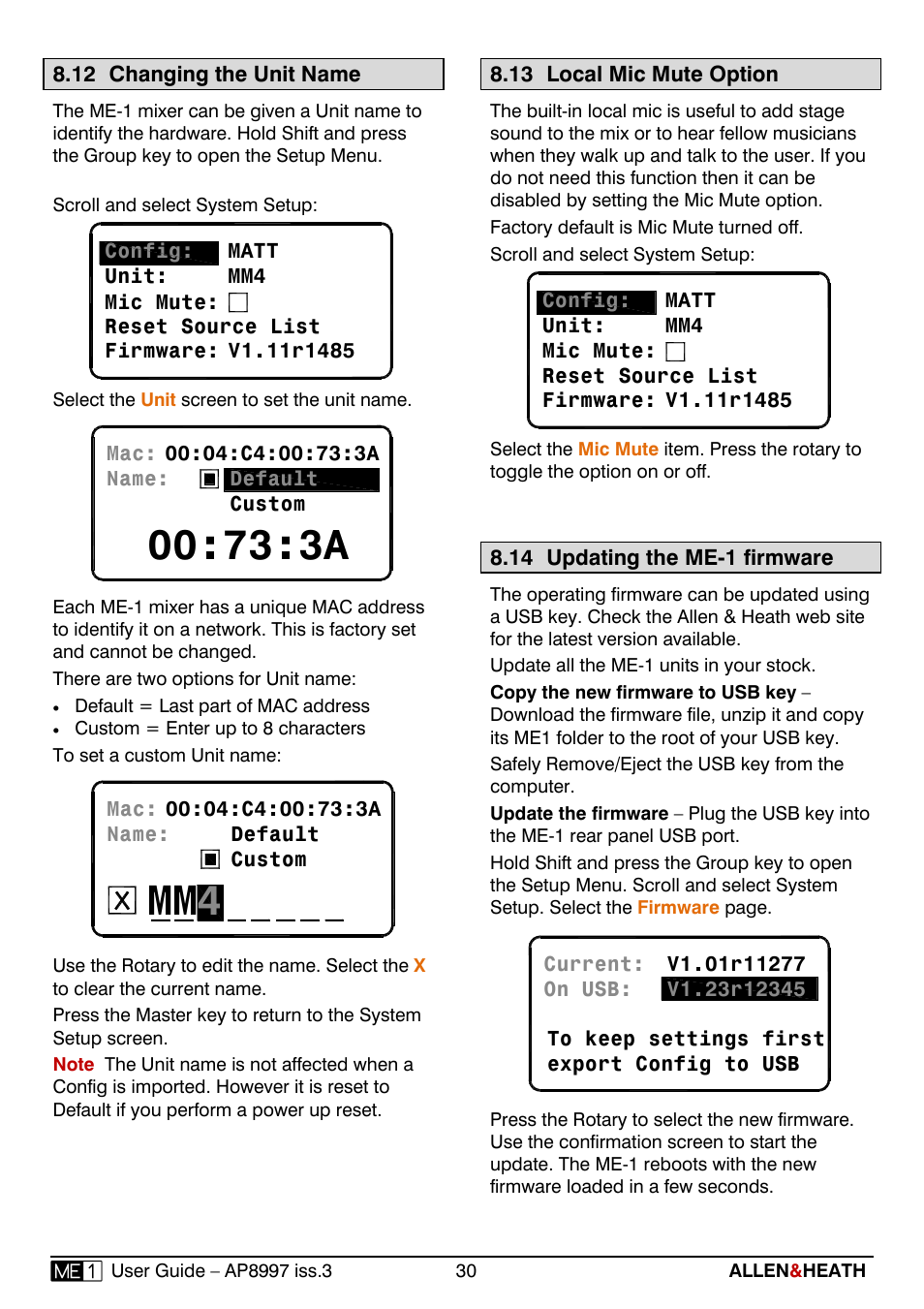 73:3a, Mm 4 | Allen&Heath ME-1 User Manual | Page 30 / 32