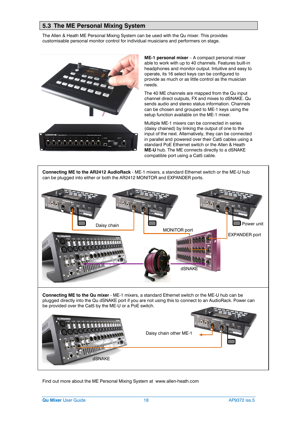 Me personal mixer, 3 the me personal mixing system | Allen&Heath Qu-32 User Manual | Page 18 / 72