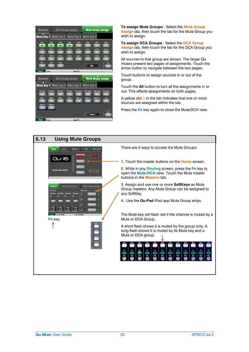 13 using mute groups | Allen&Heath Qu-32 User Manual | Page 33 / 72