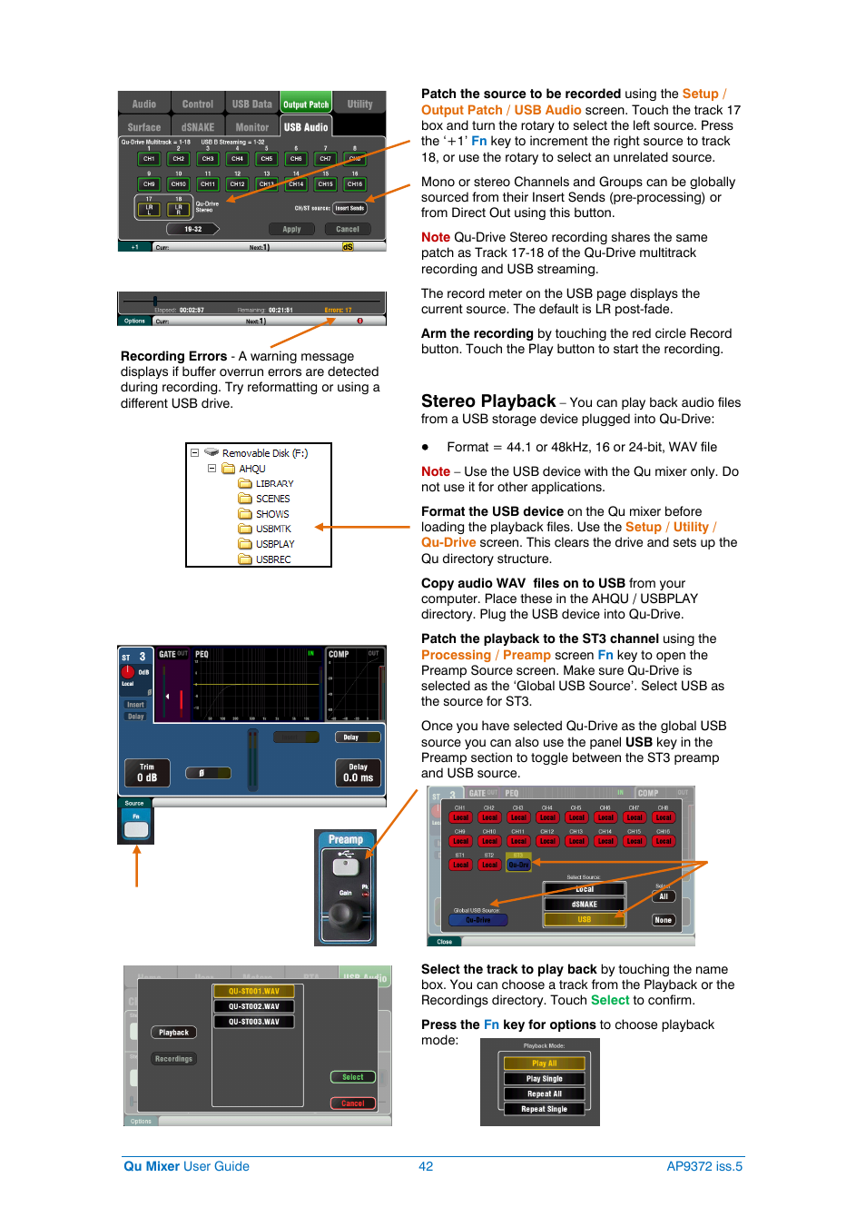 Stereo playback | Allen&Heath Qu-32 User Manual | Page 42 / 72