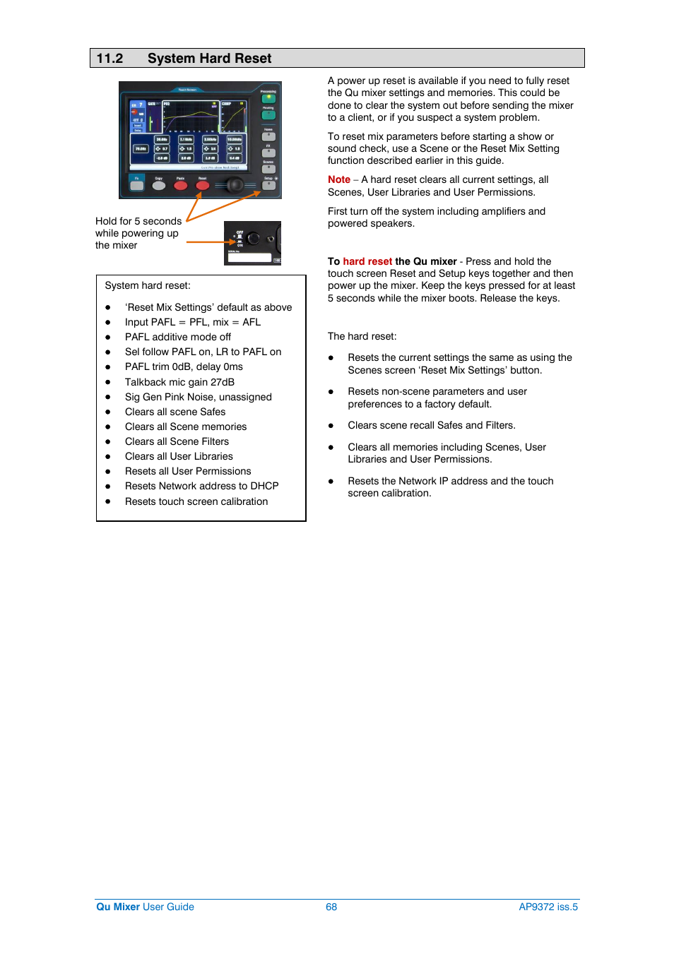2 system hard reset | Allen&Heath Qu-32 User Manual | Page 68 / 72
