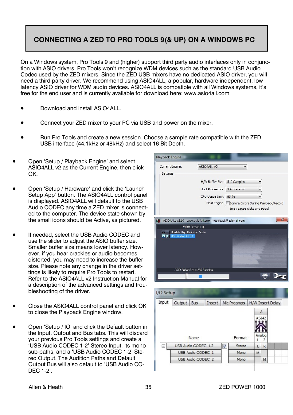 Allen&Heath ZED POWER User Manual | Page 35 / 40