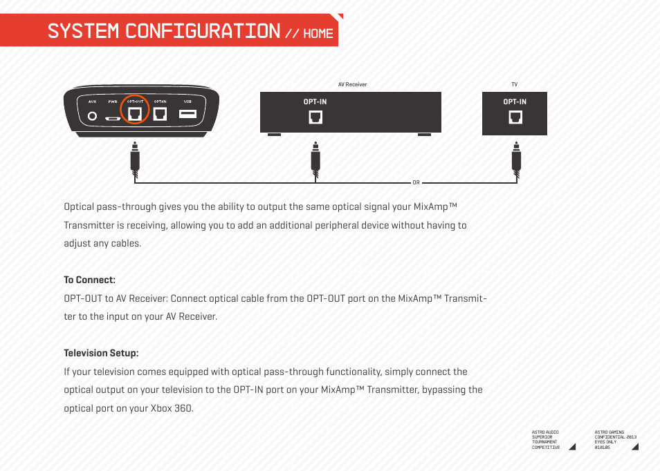 System configuration, Home | Astro Gaming A50 ASTRO User Manual | Page 9 / 19