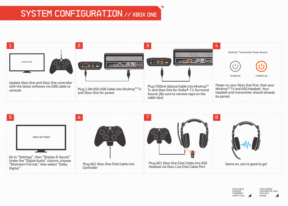 System configuration, Xbox one | Astro Gaming A50 Xbo User Manual | Page 4 / 14