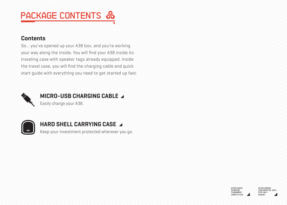 Package contents | Astro Gaming A38 User Manual | Page 3 / 11