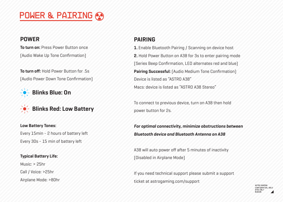 Power & pairing | Astro Gaming A38 User Manual | Page 7 / 11