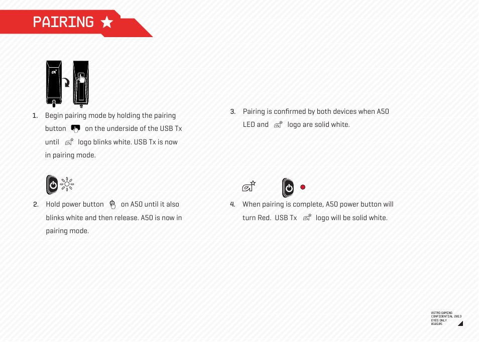 Pairing | Astro Gaming A50 PC Wireless User Manual | Page 10 / 15