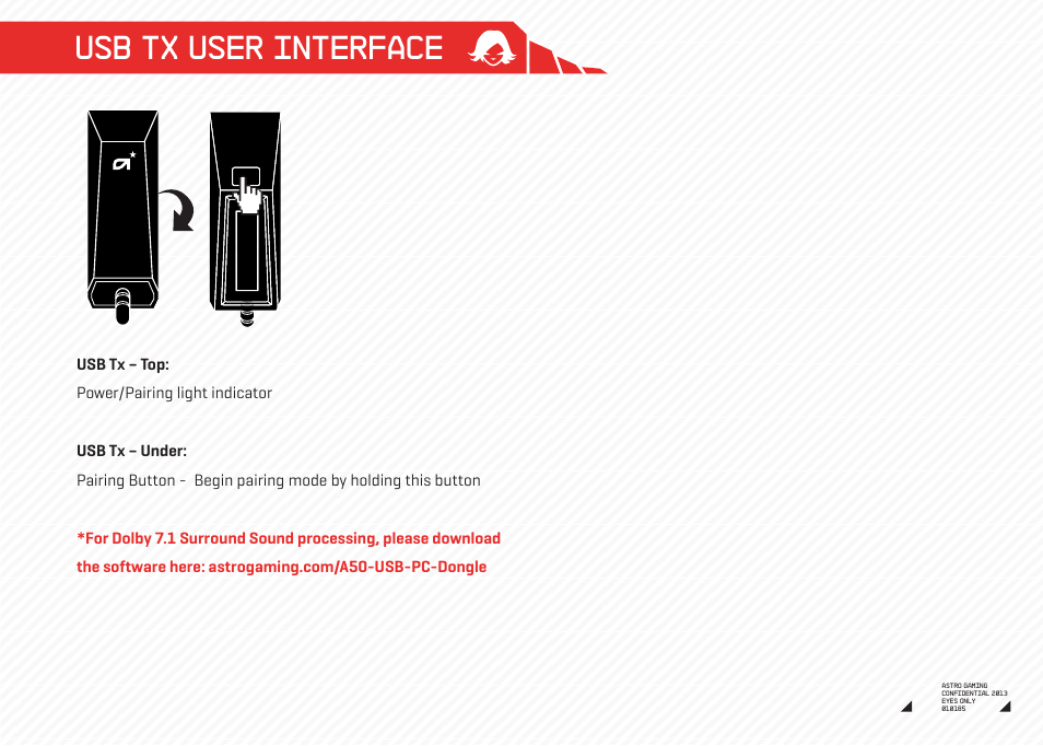 Usb tx user interface | Astro Gaming A50 PC Wireless User Manual | Page 9 / 15