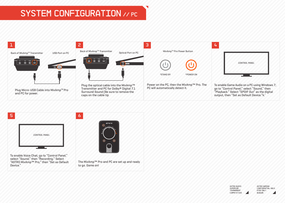 System configuration | Astro Gaming Mixamp Pro User Manual | Page 7 / 13