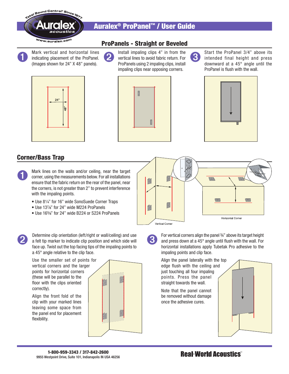 Auralex ProPanel Acoustical Panels User Manual | Page 2 / 4
