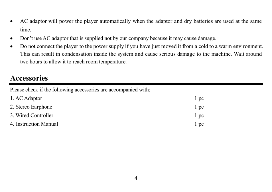 Accessories | Hyundai H-CD7004 User Manual | Page 4 / 47