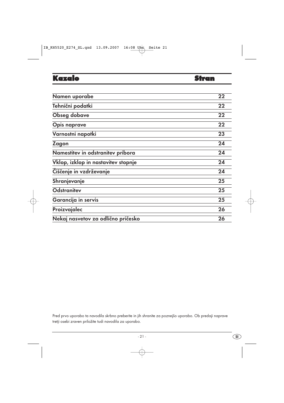 Kka az za allo o s sttrra an n | Balance KH 5520 User Manual | Page 21 / 52