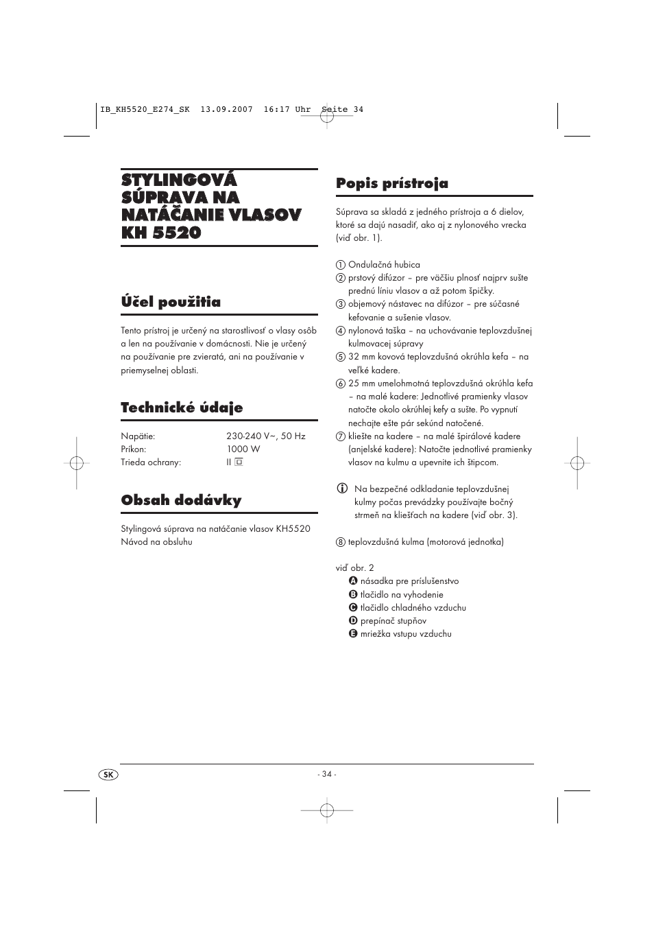 Balance KH 5520 User Manual | Page 34 / 52