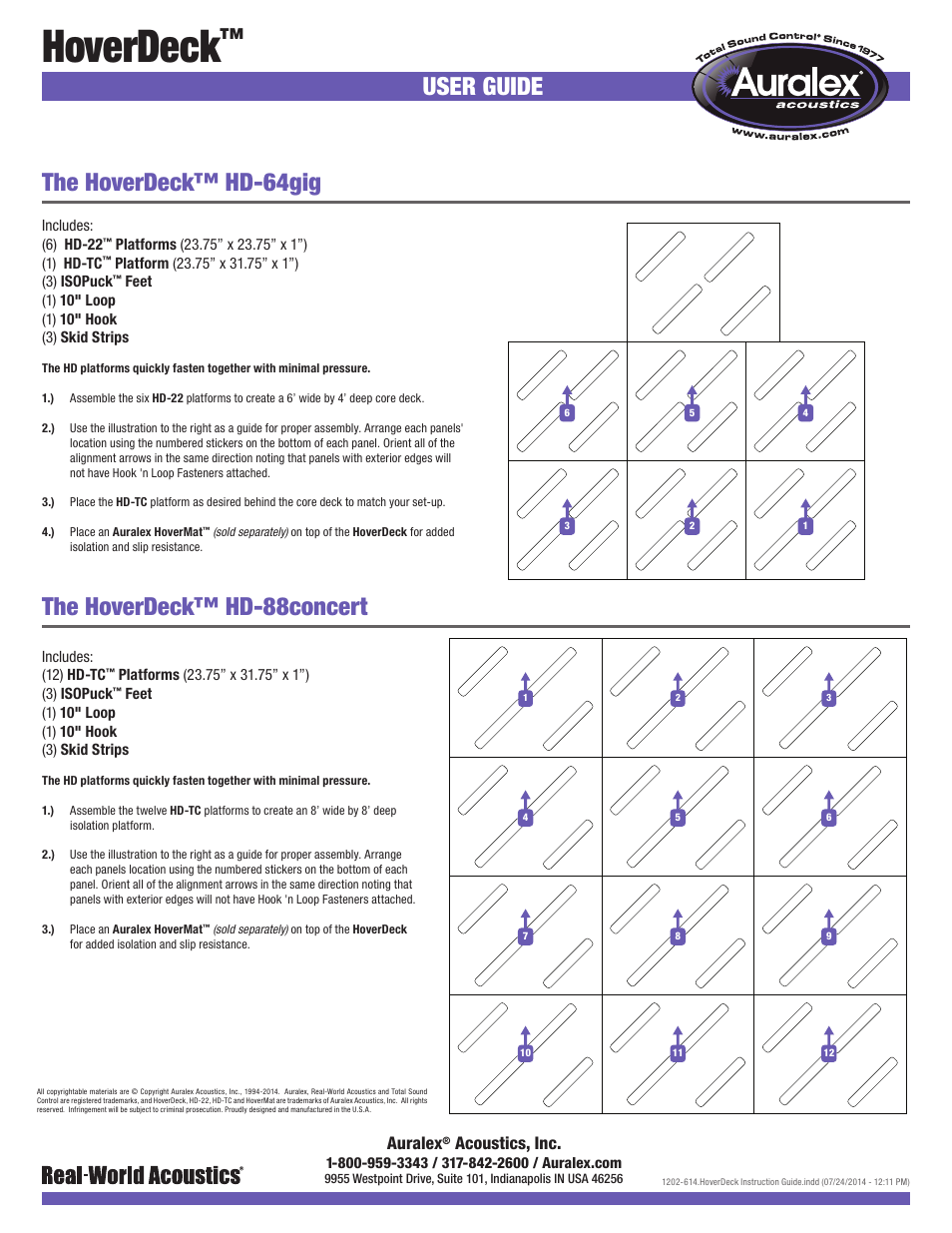 Auralex HoverDeck User Manual | 2 pages