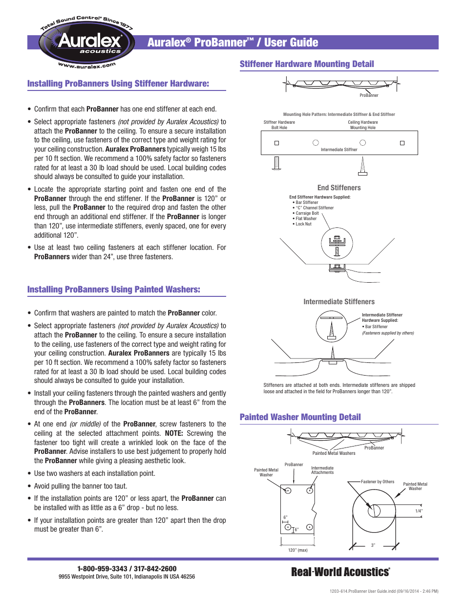 Auralex ProBanners User Manual | 1 page