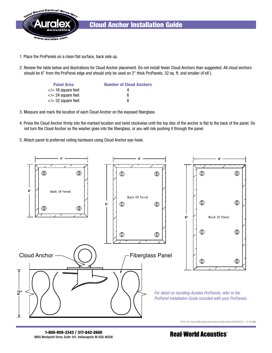 Auralex Cloud Anchor v3 User Manual | 1 page