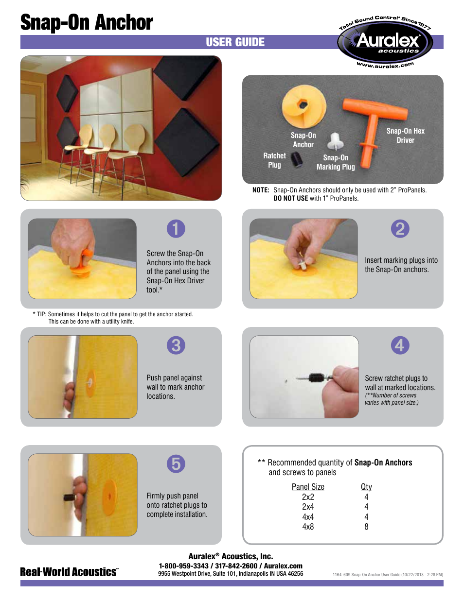 Auralex Snap-on Anchor User Manual | 1 page