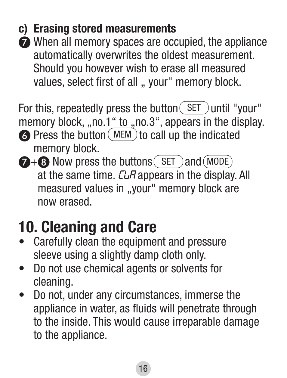 Cleaning and care | Balance KH 8097 User Manual | Page 16 / 22