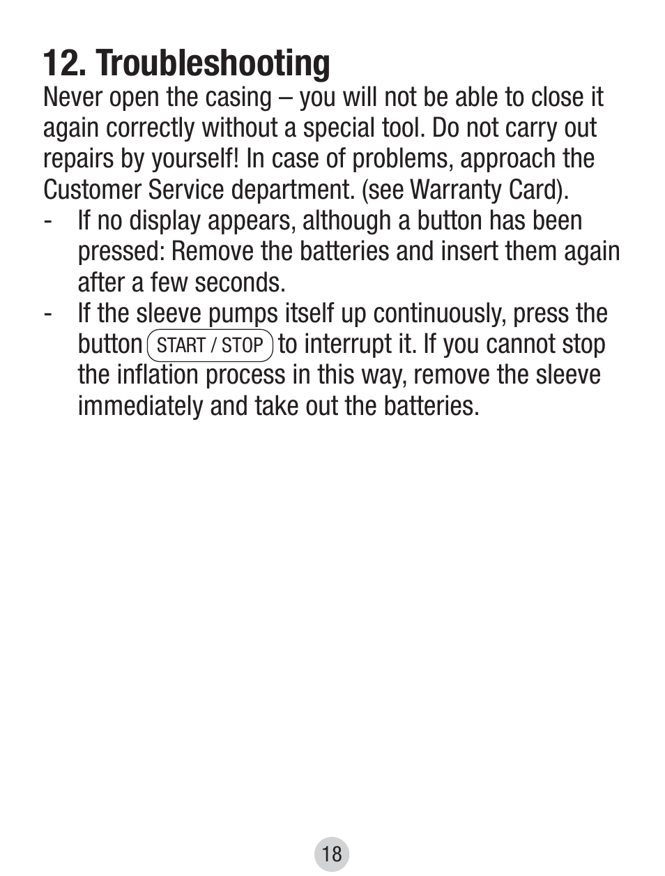 Troubleshooting | Balance KH 8097 User Manual | Page 18 / 22