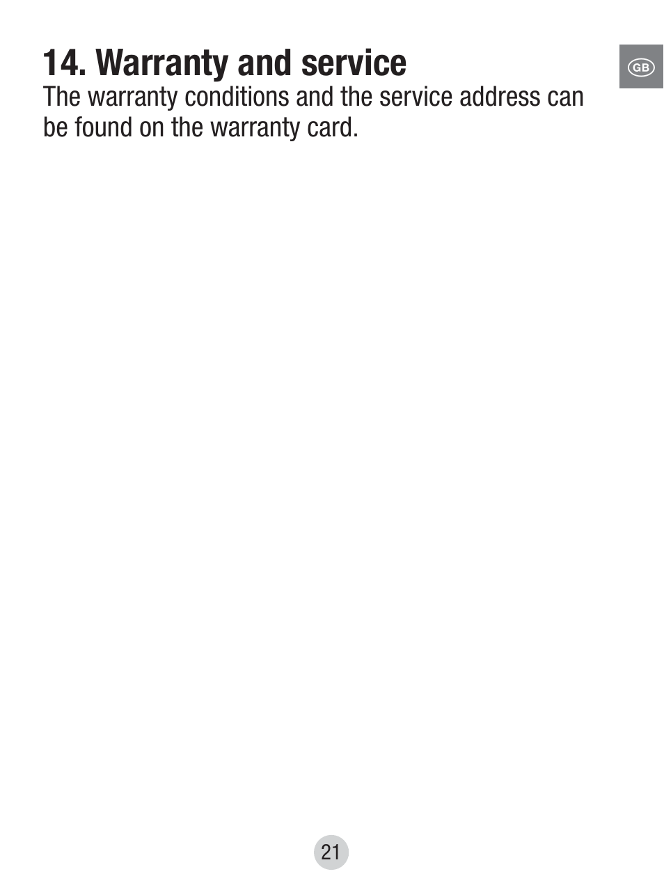 Warranty and service | Balance KH 8097 User Manual | Page 21 / 22