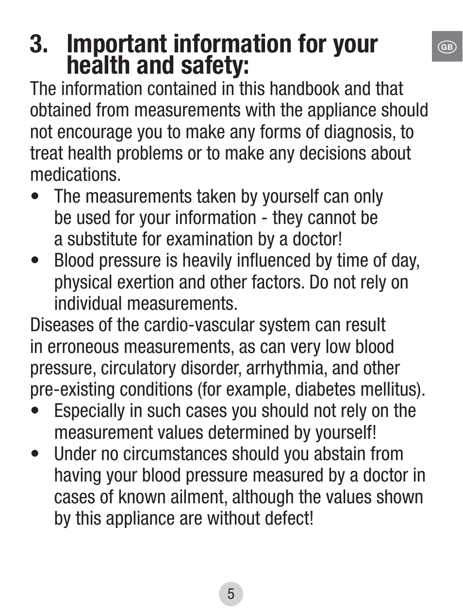 Important information for your health and safety | Balance KH 8097 User Manual | Page 5 / 22