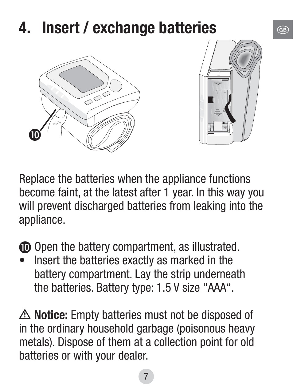 Insert / exchange batteries | Balance KH 8097 User Manual | Page 7 / 22