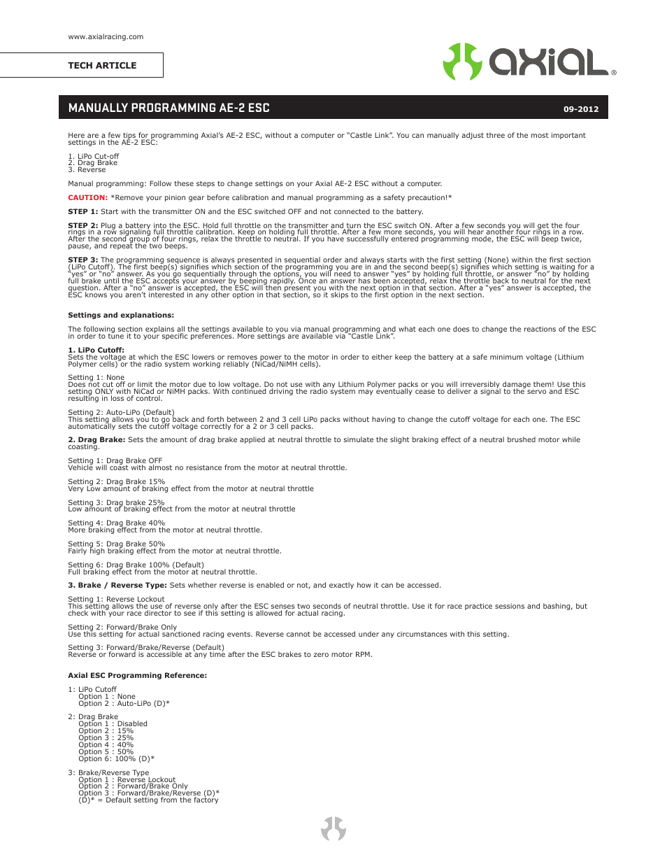 Axial Racing AX24259 User Manual | 1 page