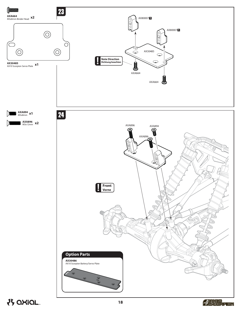 18 option parts | Axial Racing AX90001 User Manual | Page 19 / 36