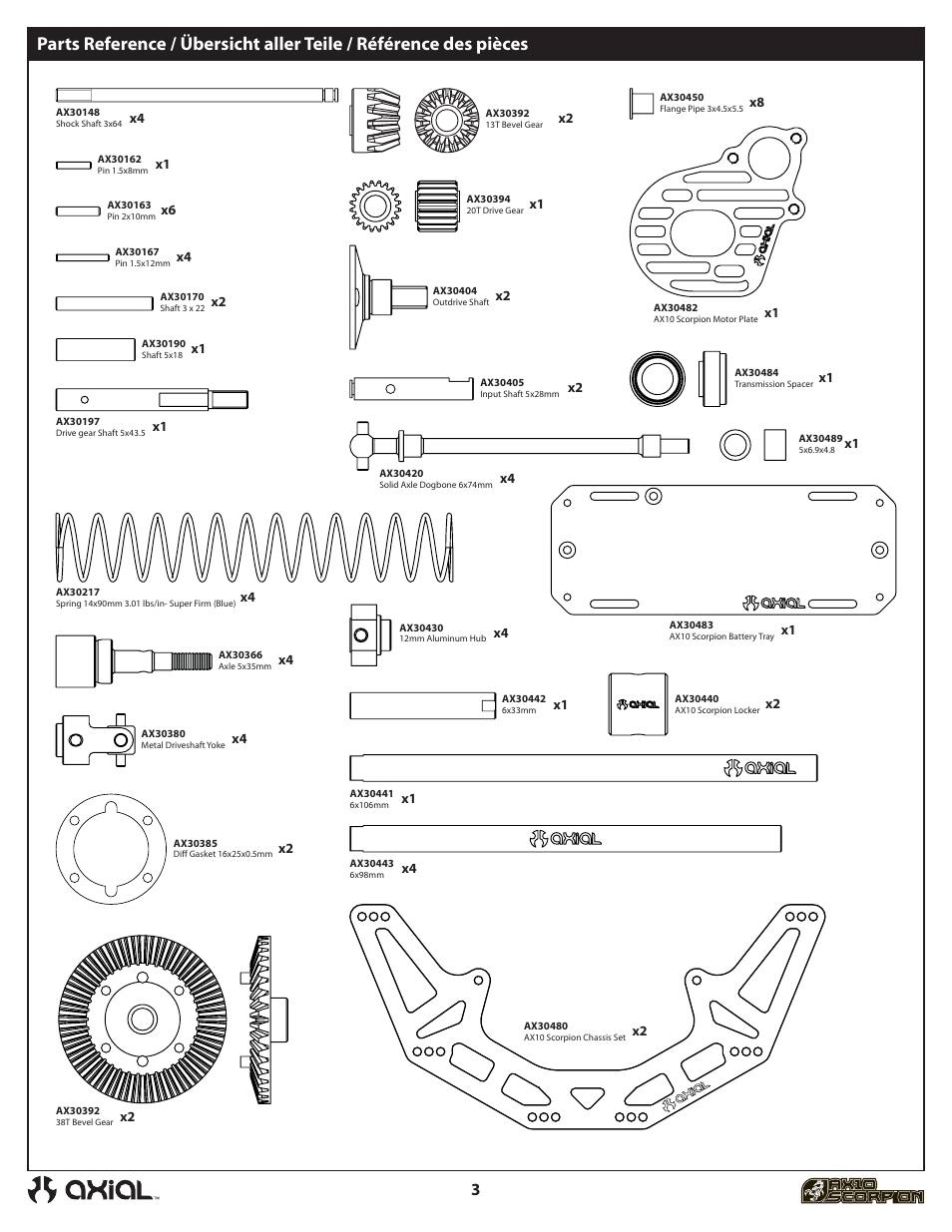 Axial Racing AX90001 User Manual | Page 4 / 36