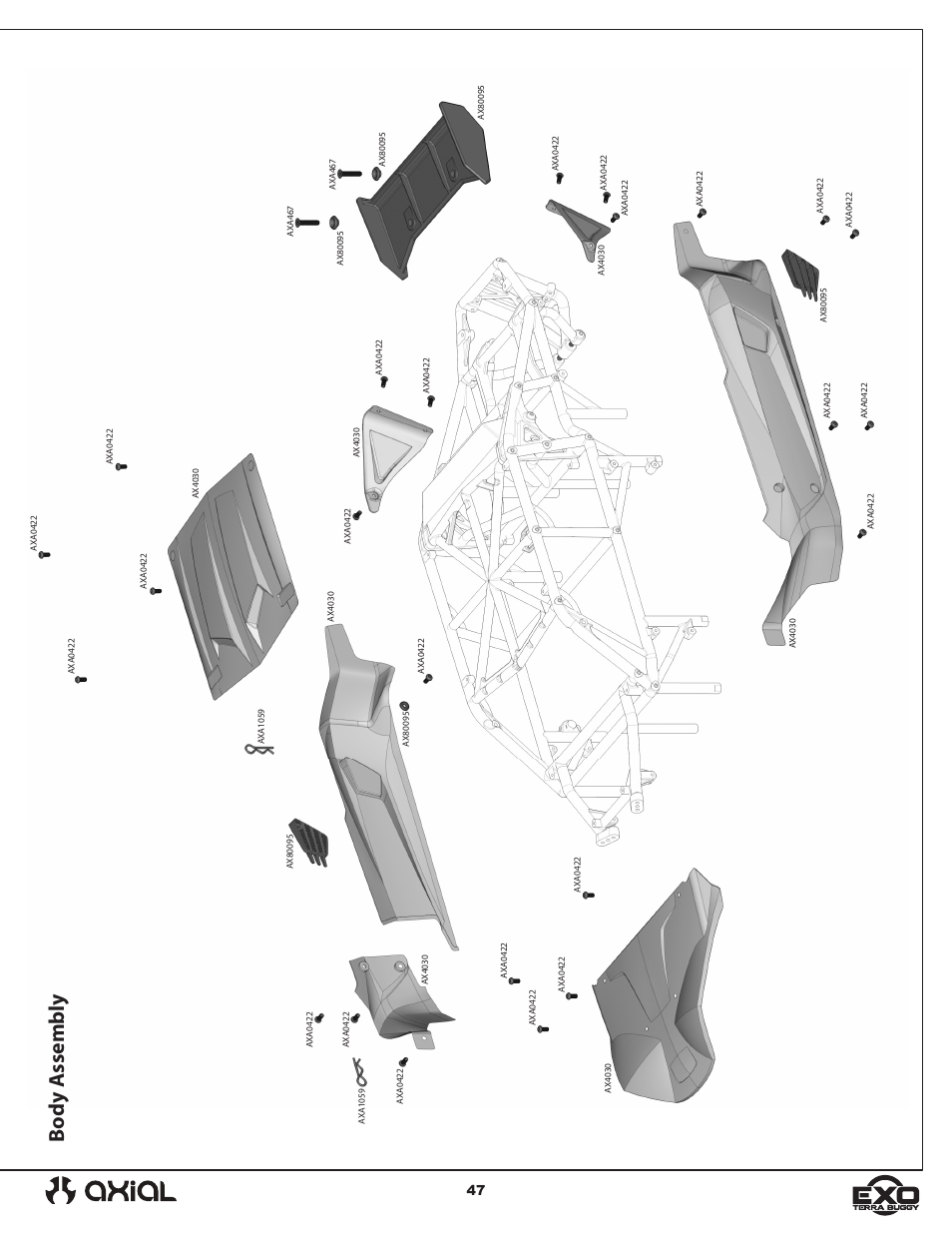 Bo dy a ssembly | Axial Racing AX90024 User Manual | Page 47 / 52