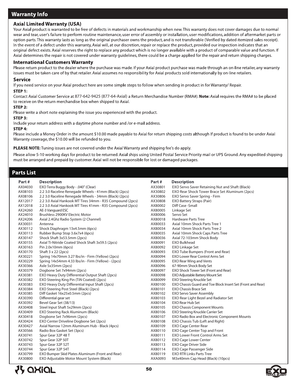 Installation | Axial Racing AX90024 User Manual | Page 50 / 52