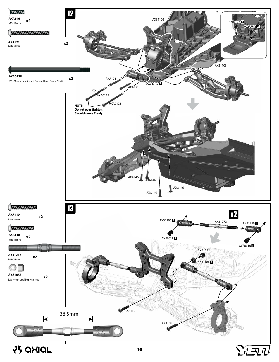 Axial Racing AX90025 User Manual | Page 16 / 60