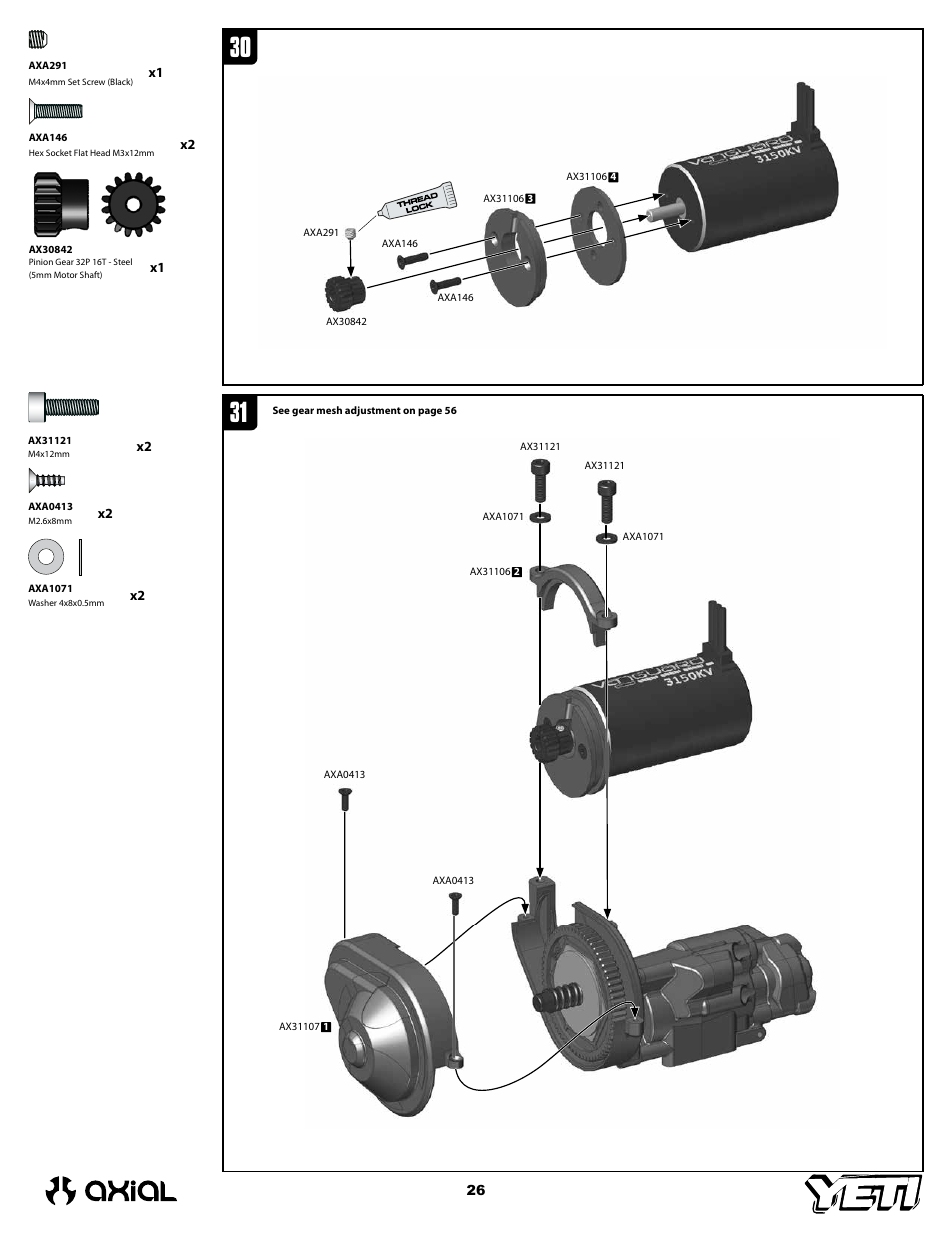 Axial Racing AX90025 User Manual | Page 26 / 60