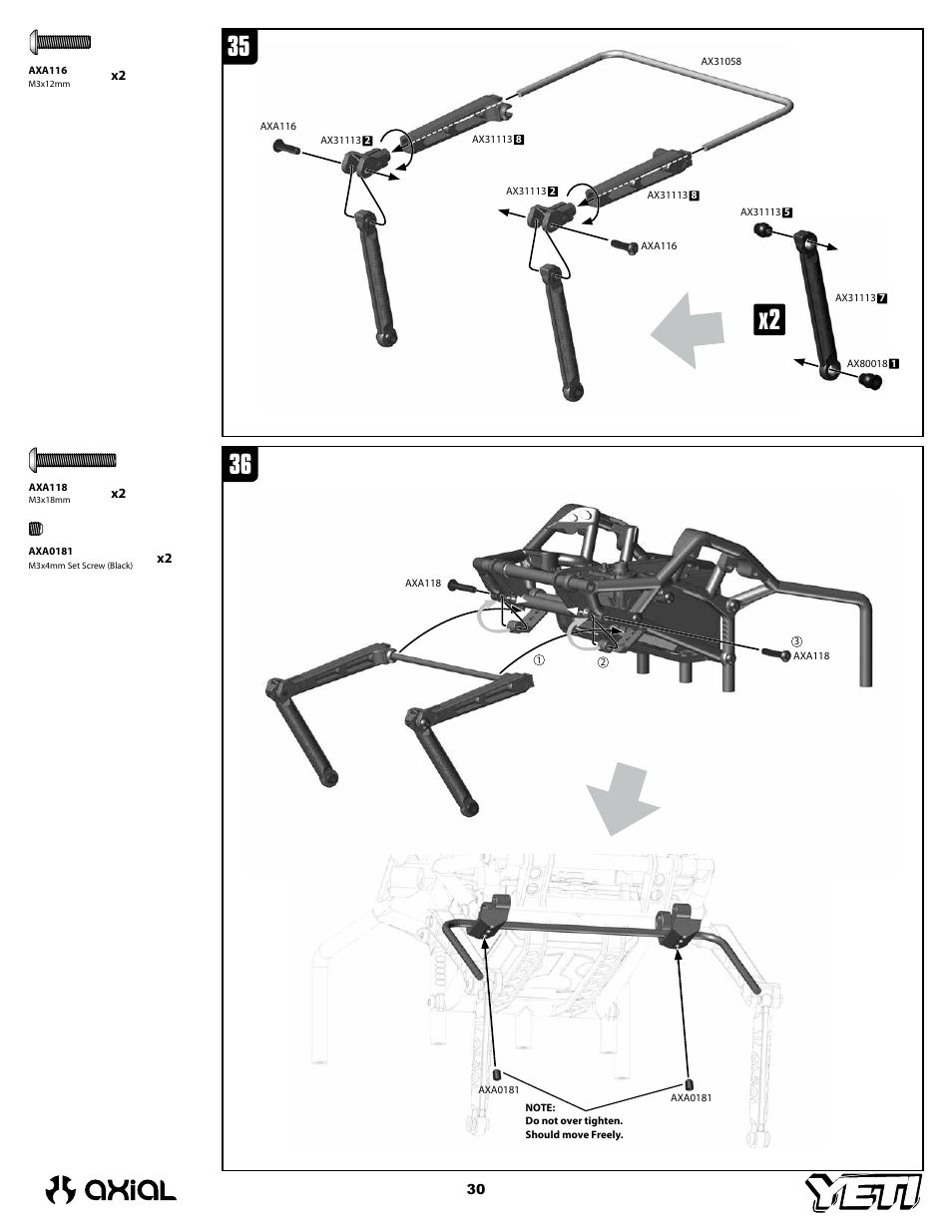 Axial Racing AX90025 User Manual | Page 30 / 60