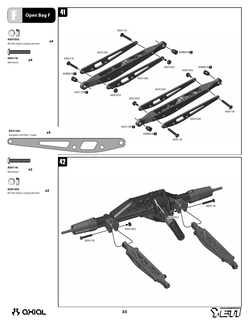 Open bag f | Axial Racing AX90025 User Manual | Page 33 / 60