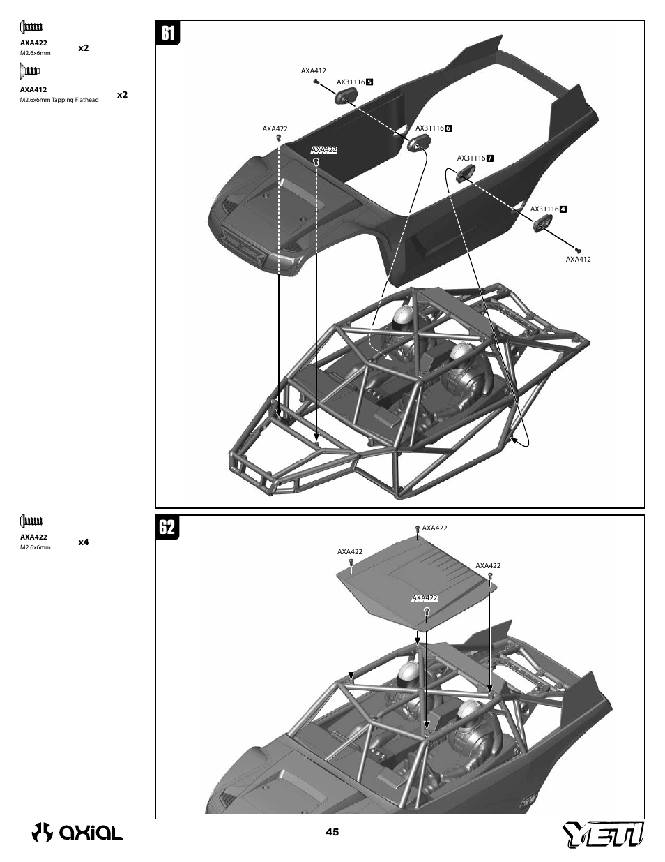 Axial Racing AX90025 User Manual | Page 45 / 60