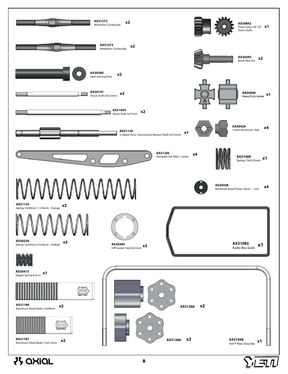 Axial Racing AX90025 User Manual | Page 8 / 60