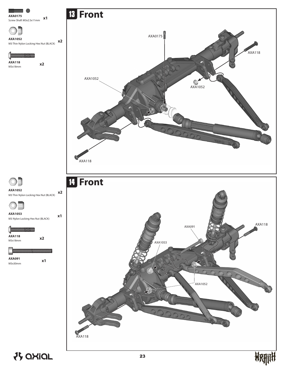 Front | Axial Racing AX90031 User Manual | Page 23 / 52