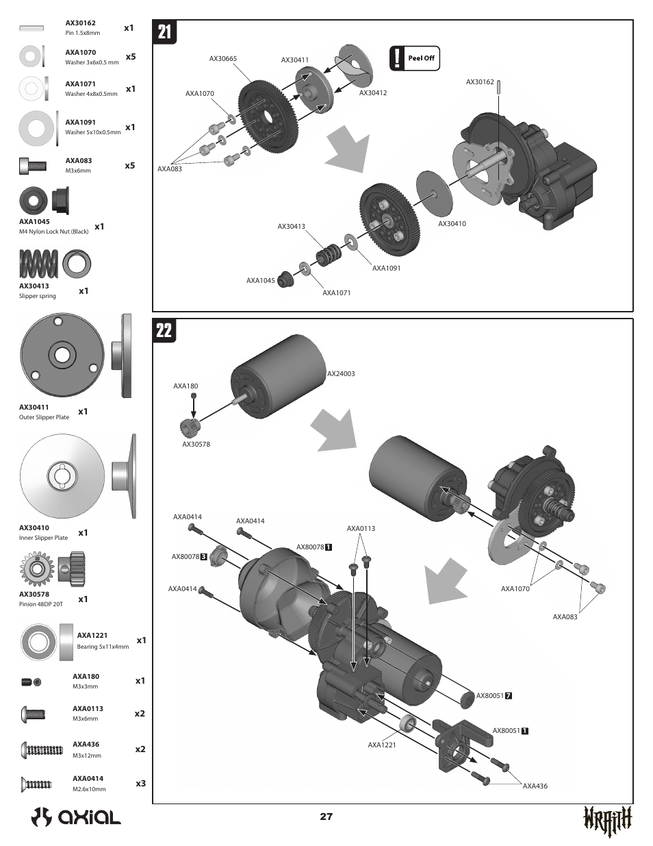 Axial Racing AX90031 User Manual | Page 27 / 52
