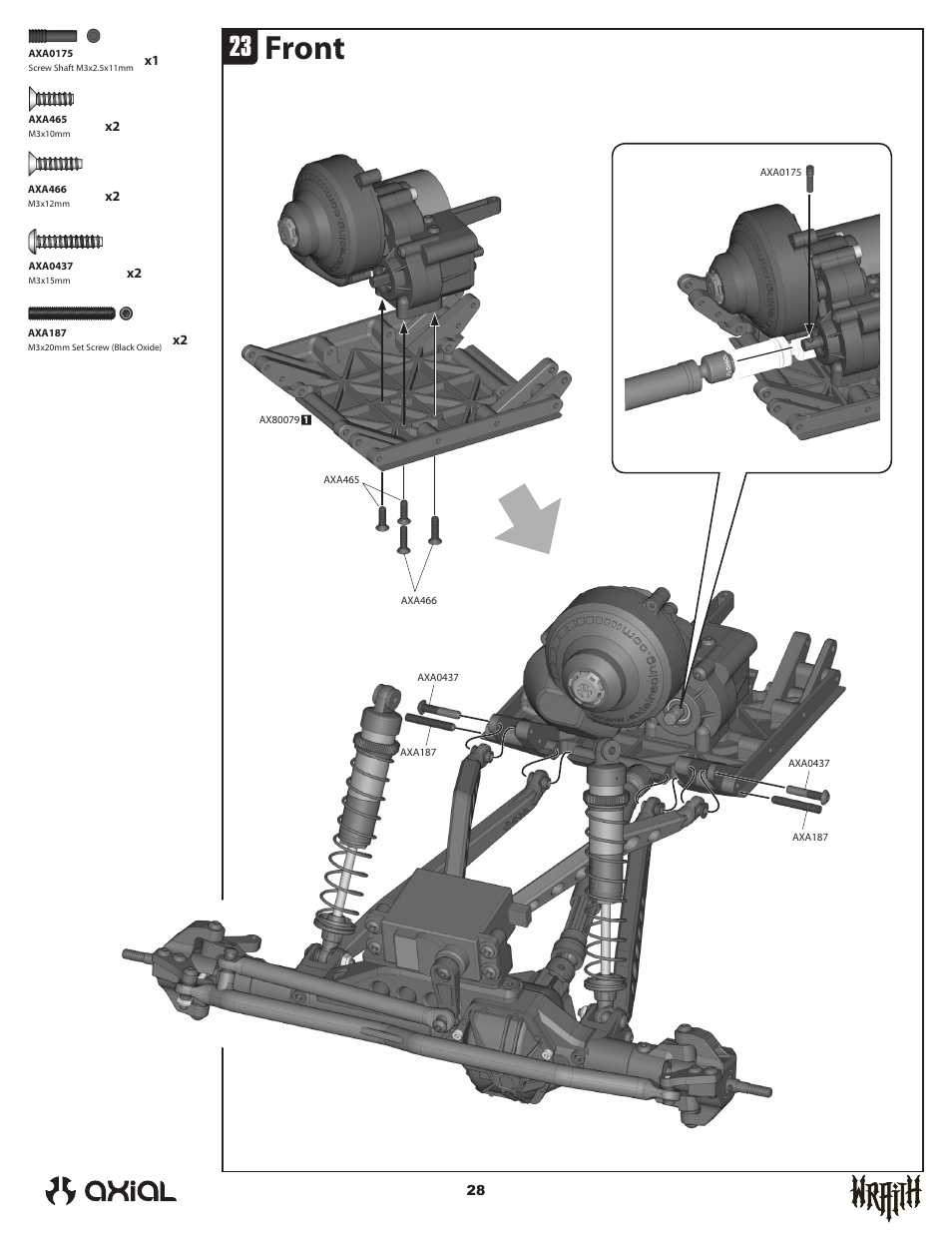 Front | Axial Racing AX90031 User Manual | Page 28 / 52