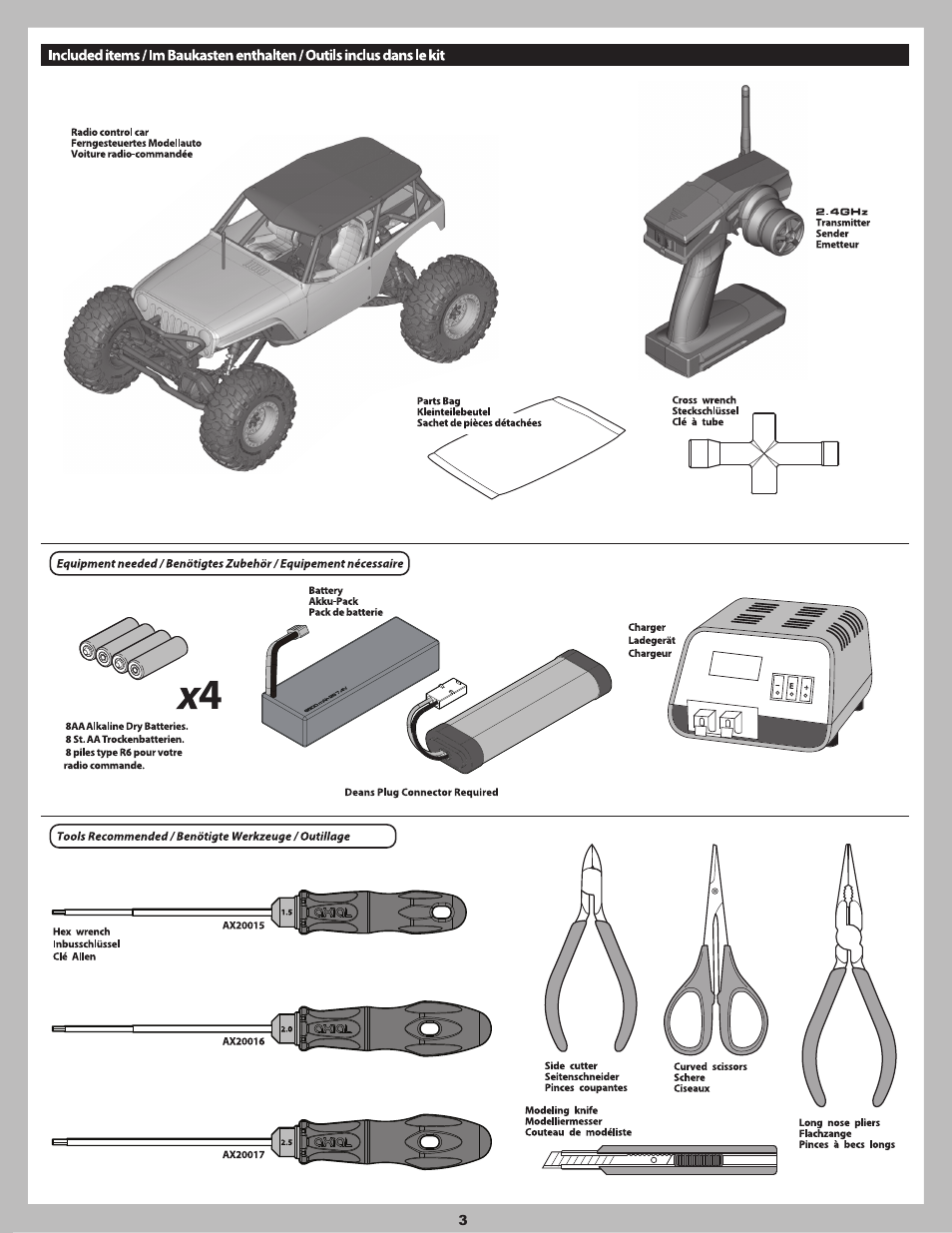 Axial Racing AX90031 User Manual | Page 3 / 52